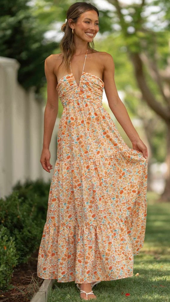 halter floral dress